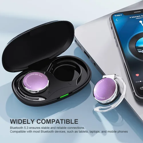 Vista 3 de Auriculares inalámbricos con ganchos para las orejas con clip Bluetooth 5.3 en la oreja, auriculares inalámbricos de oreja abierta, auriculares