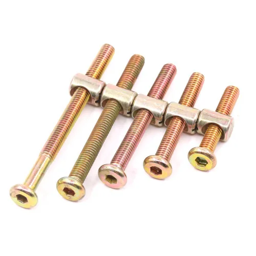 Vista 7 de Hilitchi 100 tornillos de cuna chapados en zinc M6 con tapa hexagonal, tornillos de barril para muebles, tuercas de perno, kit surtido para muebles