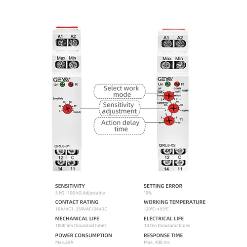 Vista 3 de GEYA Modo de control de 2 niveles 1SPDT Relé de control de temporizador de líquido electrónico Control de nivel de líquido 10A