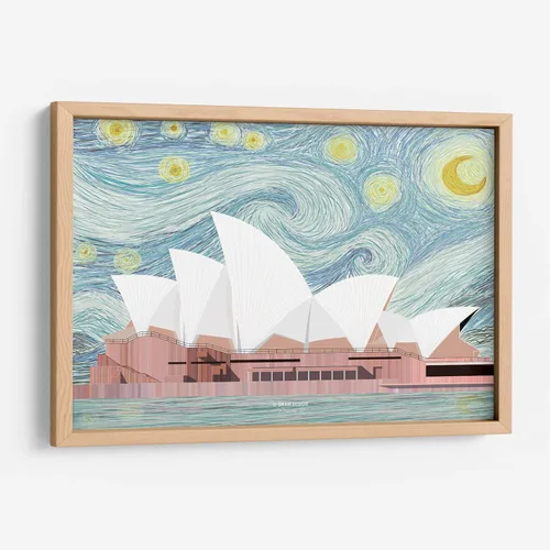 Vista 6 de Canvas Lab Sydney Opera House by DRAM 11 x 7 in Fine Art Framed Print, Frame Color: Black, With Mat