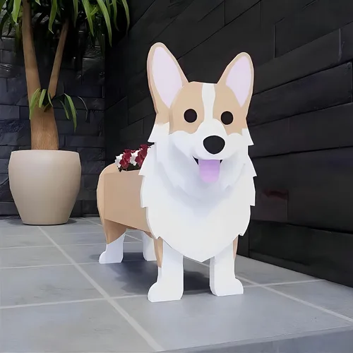 Vista 18 de Beagles - Contenedor para plantas con forma de perro, para amantes de las mascotas, maceta de PVC lindo para perros, macetas de cara para decoración