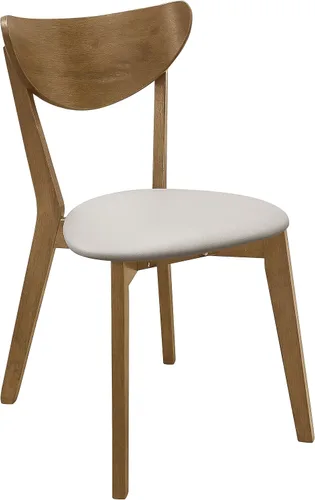 Vista 4 de Silla Bentwood para comedor con cojín y asiento tapizados, diseño escandinavo moderno de mediado de siglo, por Coaster Home Furnishings, (juego de 2)