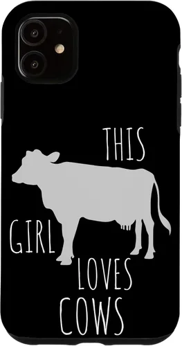 Vista 6 de iPhone 12 mini Esta chica ama vaca lindo animal granja mascota regalo caso