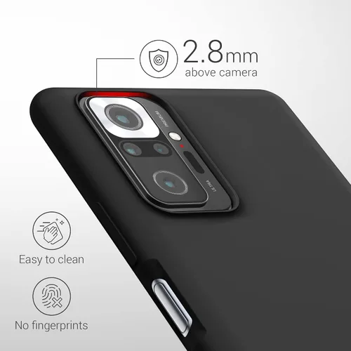 Vista 3 de kwmobile Funda compatible con Xiaomi Redmi Note 10 Pro - Funda de silicona TPU con acabado suave - Negro
