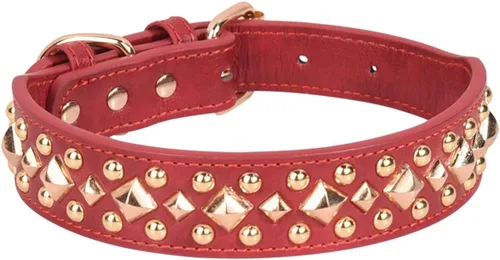 Vista 27 de Serijoars Collar para perro con tachuelas, de piel sintética suave con clavos de hongos, ajustable, para cachorros (XS, Negro)