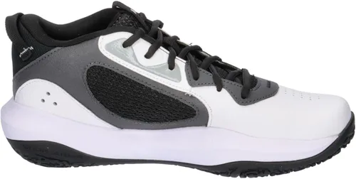 Vista 9 de Under Armour Men's Lockdown 6 Basketball Shoes (101) Blanco/Gris azabache/Negro
