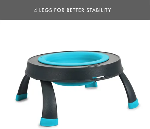 Vista 8 de Dexas Comedero elevado para mascotas, pequeño, capacidad de 1.5 tazas, azul, cuenco elevado para alimentos y agua para mascotas