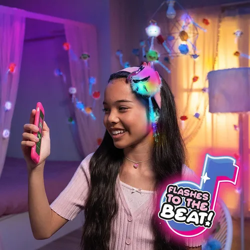 Vista 5 de Boom Box - Roxie Lindas mascotas esponjosas de fiesta que parpadean al ritmo de la música Personajes interactivos de juguetes suaves de animales