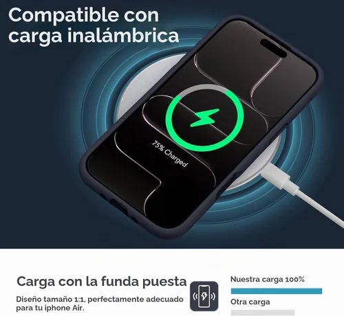 Vista 5 de Supdeal Funda de silicona líquida para iPhone Air - [Protección total para la cámara] [Forro de microfibra suave antiarañazos] Funda de teléfono