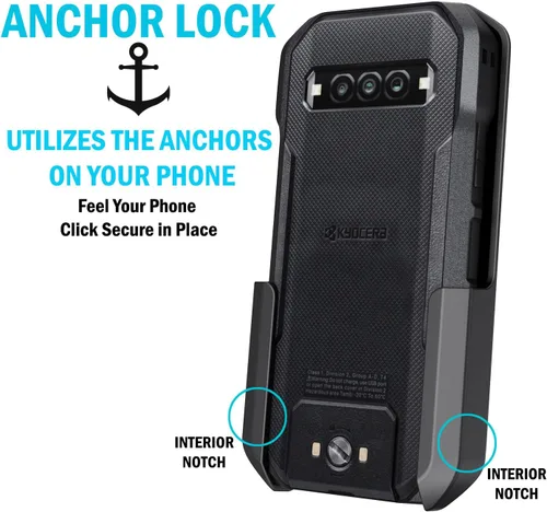 Vista 3 de Nakedcellphone Funda para Kyocera DuraForce Pro 3 Clip de cinturón de teléfono - Negro