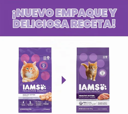 Vista 8 de IAMS Proactive Health Healthy Kitten Dry Cat Food, Chicken, 3.5 lb Recomendados por veterinarios, DHA Omega-3 y taurina apoyan el cerebro