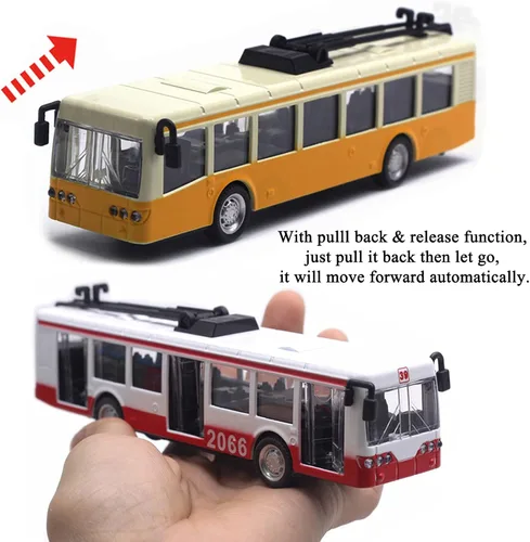 Vista 2 de OTONOPI Juego de Tren de Juguete Tren de Metro Bala Tren de Alta Velocidad Locomotora Motor Coche Modelo de Metal para Niños Paquete de 4