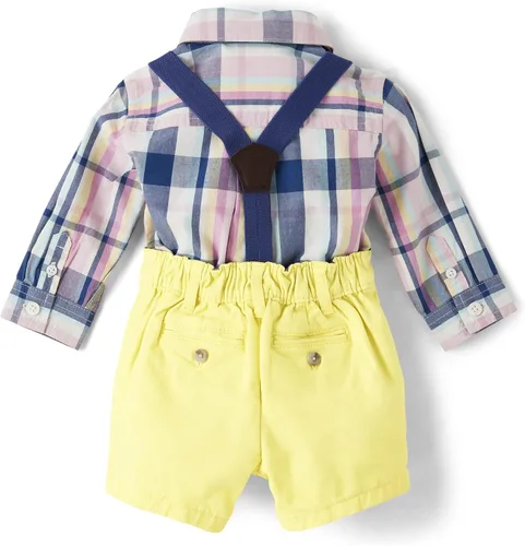 Vista 9 de Gymboree Conjunto de body de manga larga y pantalones cortos chinos para bebé