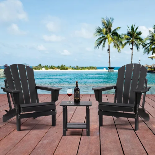 Vista 7 de Apolimi Adirondack - Mesa auxiliar para exteriores, mesa auxiliar de patio resistente de 2 niveles, resistente a la intemperie, mesa auxiliar sólida