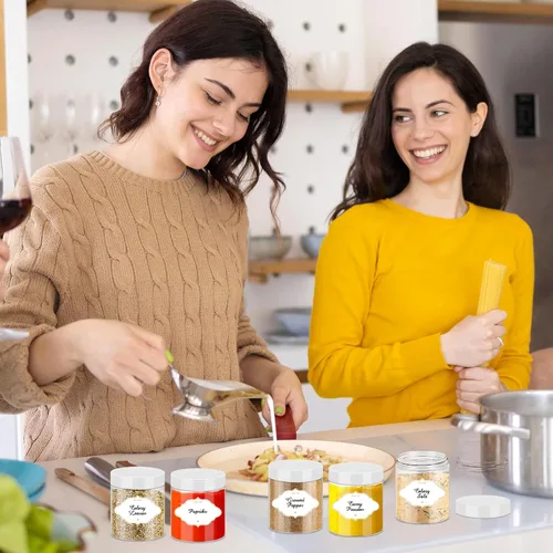 Vista 55 de PeacePeo Tarros de plástico con tapas, recipientes de slime de 4 onzas, 72 frascos de plástico transparente vacíos, recipientes de cosméticos