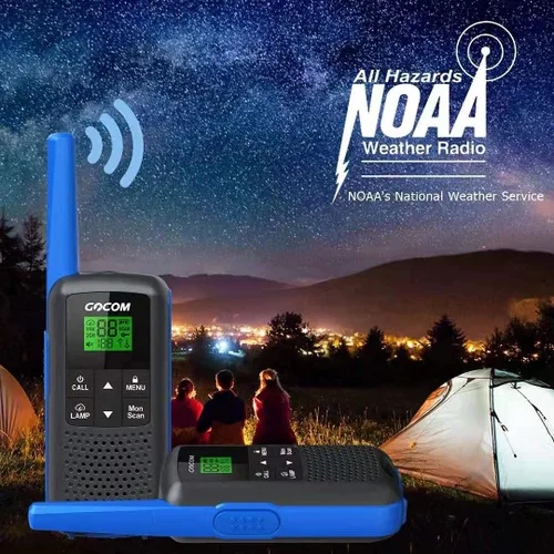 Vista 4 de Walkie Talkies - GOCOM G600 FRS Radio bidireccional para adultos 2W de largo alcance Walkie Talkie recargable, escaneo VOX, NOAA y alertas