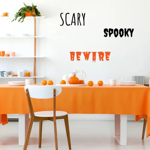 Vista 9 de Decalcomania - Calcomanías de pared para Halloween, juego de 31 calcomanías de decoración de calabazas de otoño para sala de estar, dormitorio