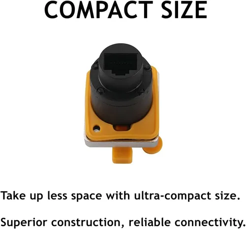 Vista 3 de PENGLIN Acoplador de montaje en panel RJ45, conector de panel RJ45 tipo D, CAT6/5E/CAT5 hembra a hembra, enchufe de paso de red LAN con tapa
