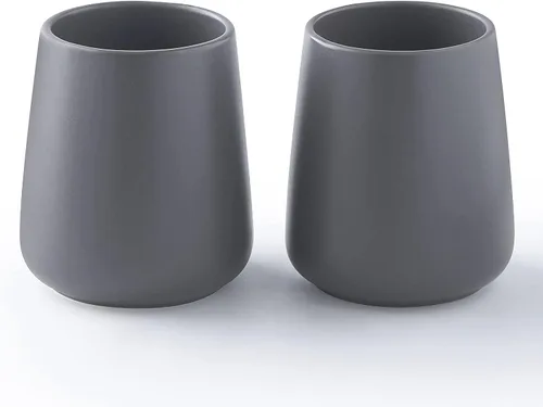 Vista 21 de Soporte Negro para Cepillos de Dientes para Baño - Soportes de Cerámica para Cepillos de Dientes, Soporte para Pasta de Dientes, Vaso Reutilizable