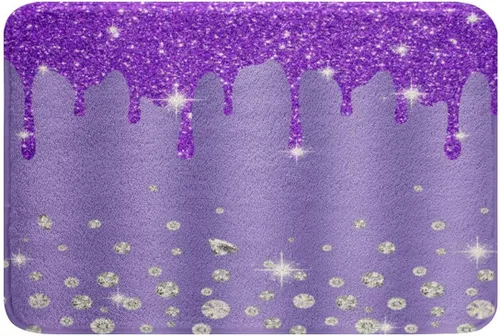 Vista 15 de Feelyou Alfombras de baño con lazo coquette de 16 x 24 pulgadas, tapetes de baño Leopared con lazos para niños, adolescentes y adultos con purpurina