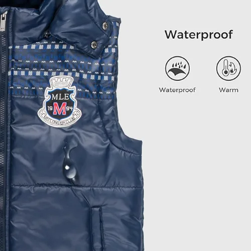 Vista 4 de MEILONGER Chaleco de invierno con capucha para niños, informal, grueso, cálido para exteriores
