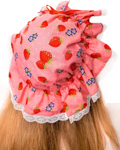 Vista 3 de ComfyCamper Strawberry Shortcake Hat Bonnet for Women and Girls - Costume Cosplay Womens Halloween Costumes Berry Costume