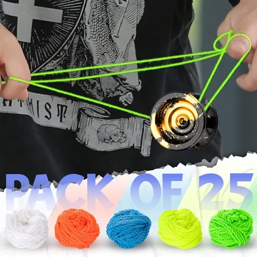 Vista 4 de MAGICYOYO Yoyo - Juego de 25 cuerdas, 100 % poliéster, para Yoyo profesionales y no sensibles, con bolsa de almacenamiento Yoyo Ball con bolsa