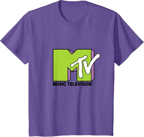 Vista 41 de Camiseta de tratamiento de relleno con logotipo MTV verde lima y morado, Negro, S Azul Marino