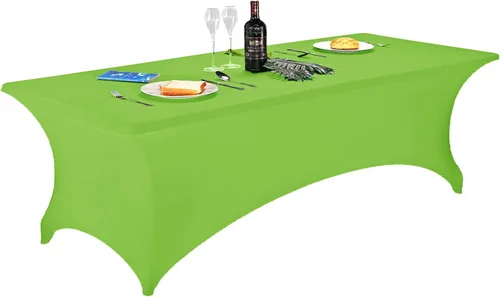 Vista 48 de LZY Cubierta de Mesa Elástica Ajustable de Spandex para Mesa Plegable de 6 pies, 4 pies o 8 pies, Mantel de Cóctel Rectangular, Perfecto para Champn