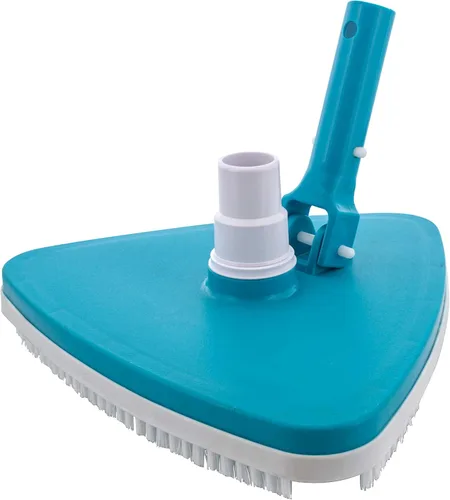 Vista 6 de U.S. Pool Supply Cabezal de Aspiradora Triangular Deluxe con Peso para Piscina con Cepillos Laterales, Conexión Giratoria, Mango EZ Clip - Para