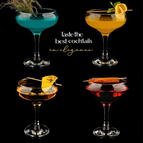 Vista 5 de Juego de 2 copas de cóctel de champán, elegantes copas de cóctel Coupe, copas de Martini, cristalería de tallo largo (2 unidades (9 oz/9.1 fl oz))