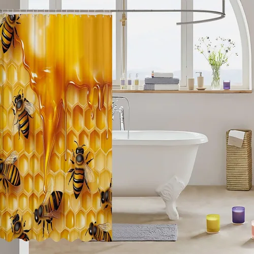 Vista 28 de Feelyou Cortina de ducha con diseño de gato para decoración de baño, bonita cortina de baño para puestos de bañeras, accesorios de baño divertidos