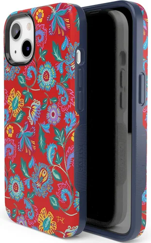 Vista 4 de Casely Funda para iPhone 15 Flores pintadas Frida Kahlo Floral Girly Funda atrevida Compatible con MagSafe
