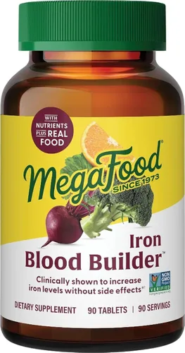 Vista 12 de MegaFood Suplemento de hierro constructor de sangre, apoyo energético, vegano, 30 tabletas Increase Iron Levels Without Side Effects, Improves