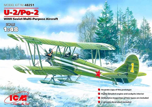 Vista 2 de ICM 48251 - U-2/Po-2, Aviones Multiusos Soviéticos de la Segunda Guerra Mundial - Escala 1:48
