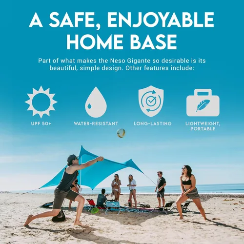 Vista 3 de Neso Gigante - Carpa de Playa Portátil Refugio Solar - Toldo de Sombra de Playa Ligero - Fácil Instalación para Salidas Familiares - Esquinas