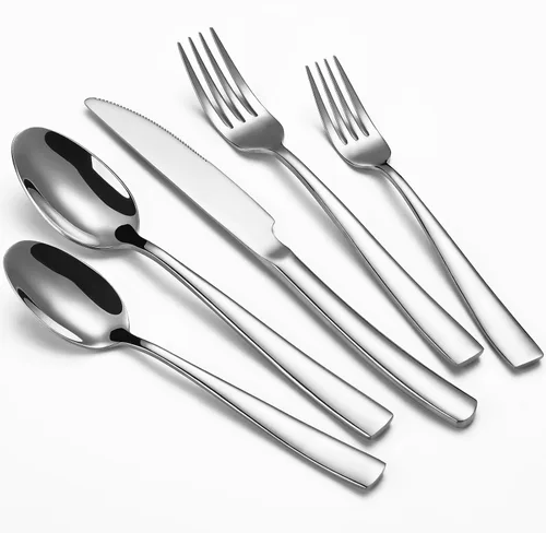 Vista 10 de Juego grande de utensilios de servir para anfitriona, cucharas de servir de acero inoxidable resistentes, cucharas ranuradas, tenedor de servir