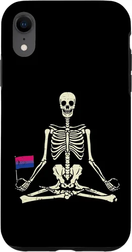 Vista 24 de Funda de regalo para iPhone 13 Pro Skeleton Yoga Namaste Bisexual Pride Flag Yogi LGBTQ Bi