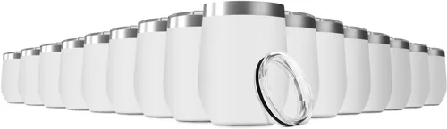 Vista 8 de Vaso de vino de 12 onzas con tapa, vaso de vino de acero inoxidable, vaso de vino de doble pared aislado al vacío, tazas de viaje sin tallo