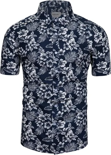 Vista 16 de TUNEVUSE - Camisa de manga corta para hombre con botones, diseño floral, camisa hawaiana de playa de verano de algodón Estampado de plátano.