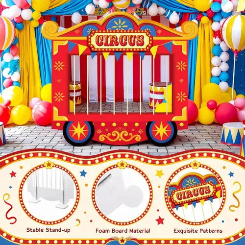 Vista 3 de Kit de recortes de cartón para decoración de fiesta de circo