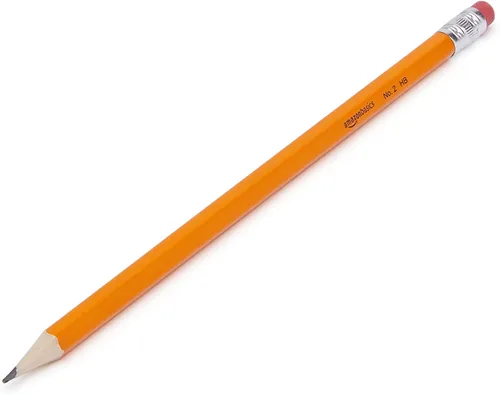 Vista 3 de Amazon Basics Lápices de aula con estuche de madera #2 con borradores, preafilados, mina HB, paquete de valor de 30 unidades, naranja