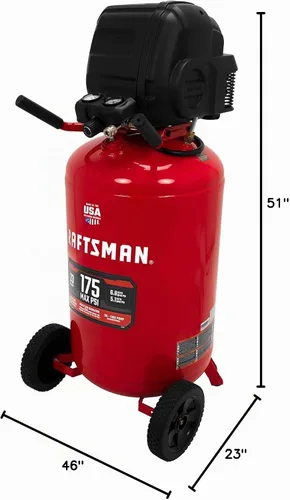 Vista 11 de CRAFTSMAN Compresor de aire de 33 galones, 175 PSI máximo, compresor de aire portátil, compresor de aire vertical para uso pesado, ideal