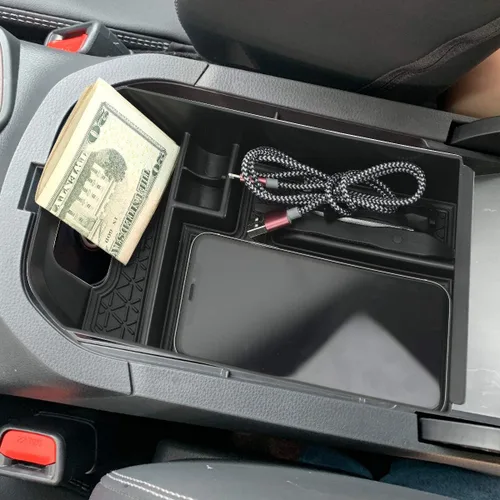 Vista 9 de D-Lumina Organizador de consola central RAV-4 - Compatible con Toyota RAV4 2019 2020 2021 2022 2023 2024 2025 - Bandeja de almacenamiento secundaria
