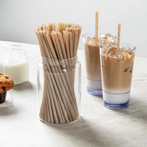 Vista 3 de Restaurantware-Basic Nature Disposable Straws,Sustainable Straws - Sturdy, Won't Alter Flavors, Brown PLA/Coffee Ground Straw, For Hot And Cold