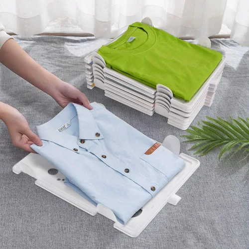 Vista 6 de Accenter Organizador de Camisetas para Almacenamiento de Ropa, Organizador de Armario Apilable con Fácil Acceso, Tabla para Doblar Camisas