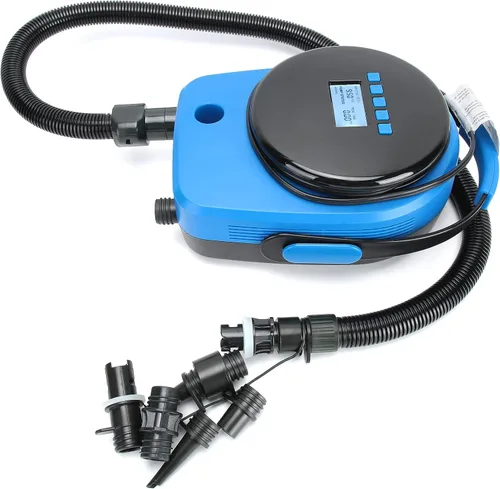 Vista 6 de Tbest Bomba de aire eléctrica portátil, bomba de aire eléctrica HT‑792 20PSI 12V inflable Kayak piscina al aire libre inflador de alta presión