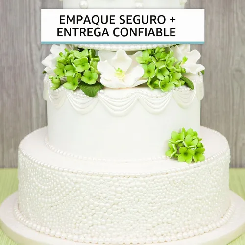 Vista 6 de Global Sugar Art Spray de flores de hortensias verdes de 4 unidades, flores para decoración de tartas