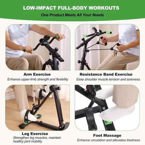 Vista 3 de Pedal Exerciser Bike for Seniors, Arm Leg Hand and Knee Elderly Exercise Equipment, Sitting Home Exercise Machine for Total Body, Upper and Lower