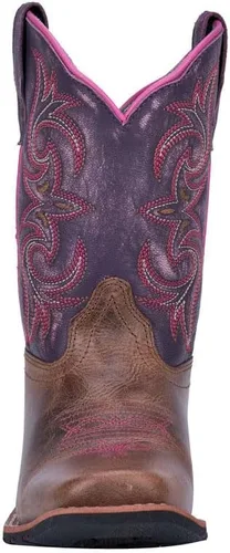 Vista 5 de Dan Post Niños Niños Rascal Square Toe Casual Botas Mid Calf - Marrón